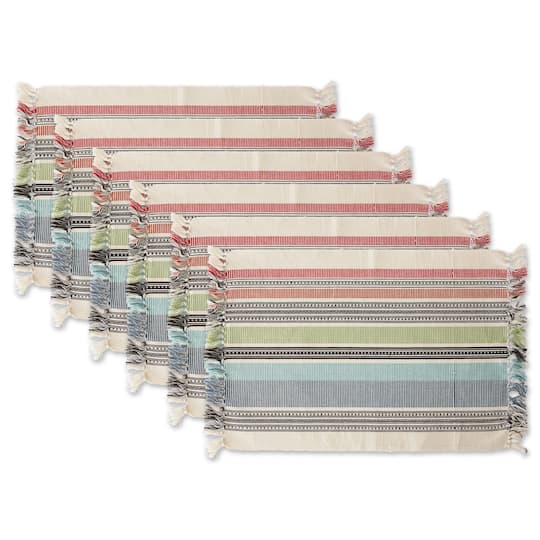 DII® Mediterranean Stripe Placemats, 6ct.
